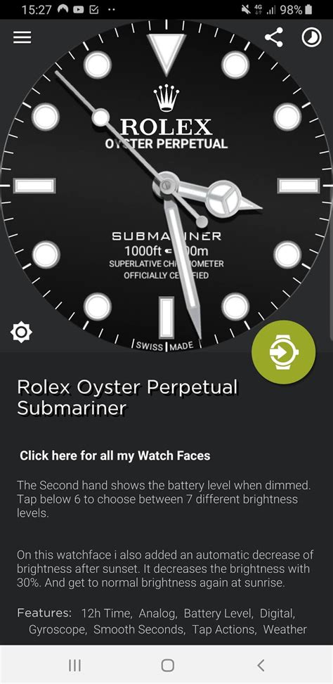 tizen clock face rolex|Free Rolex Oyster Perpetual Submariner Watch Face for Wear .